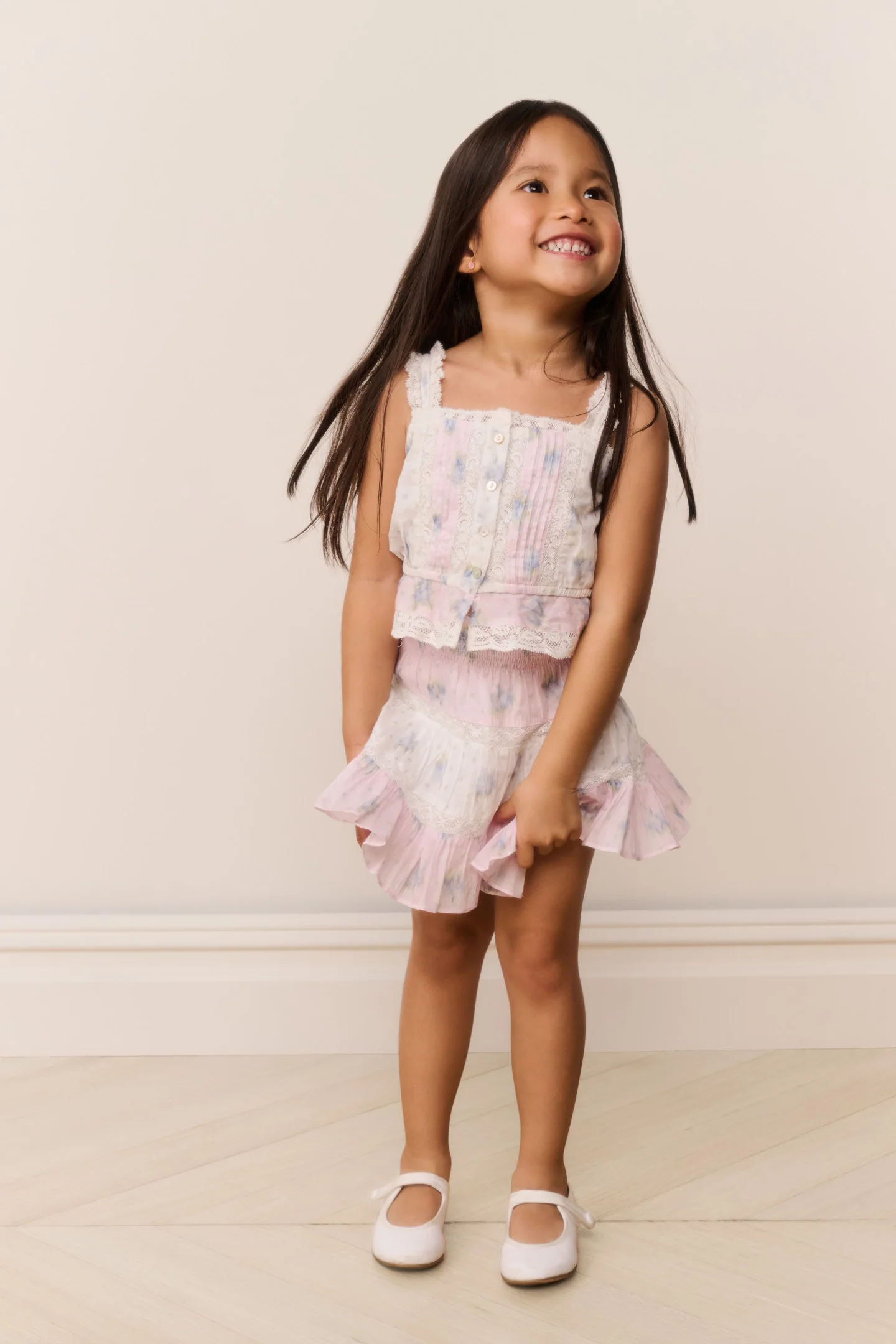 Little Girls Raf Mixed Print Skirt - Image 2
