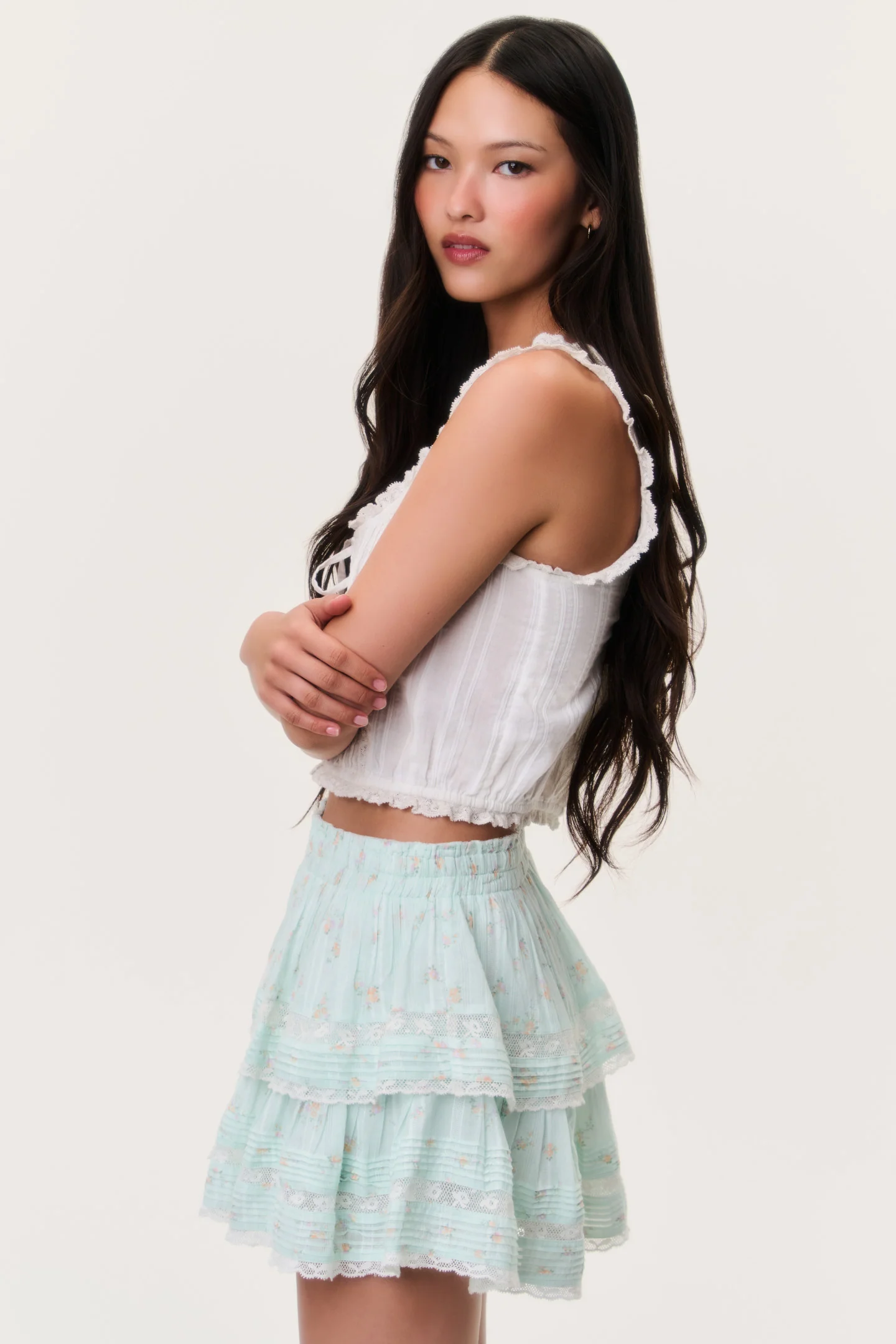 Ditsy Floral Ruffle Mini Skirt - Image 4