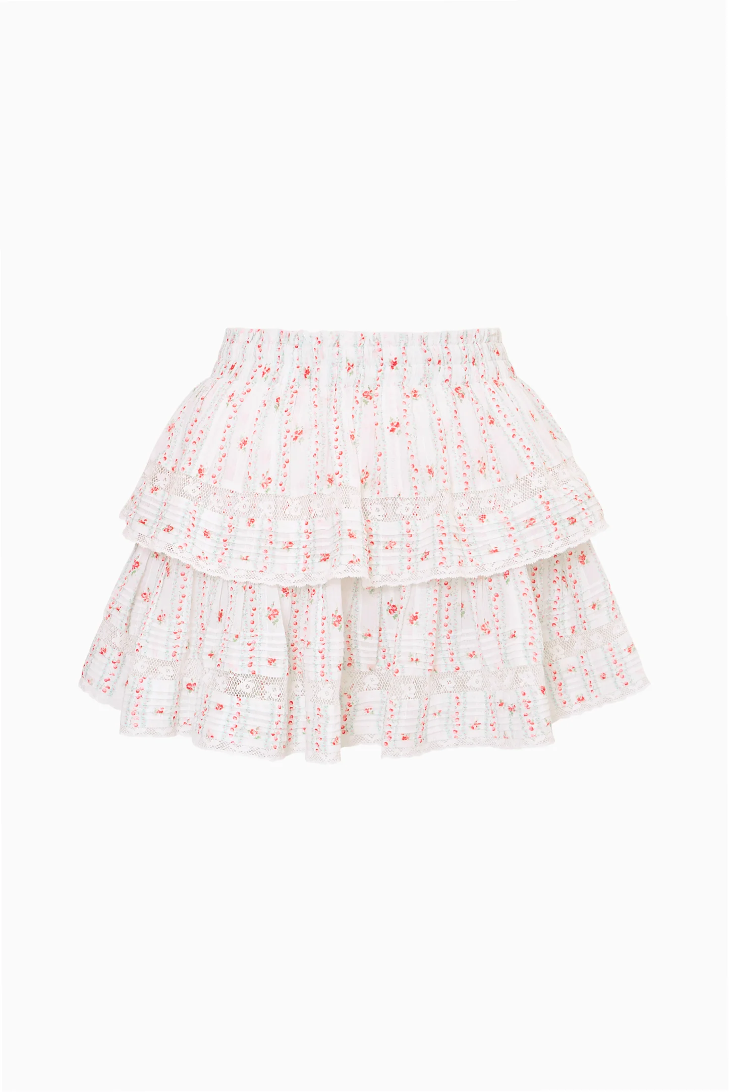 Cherry Stripe Ruffle Mini Skirt - Image 6