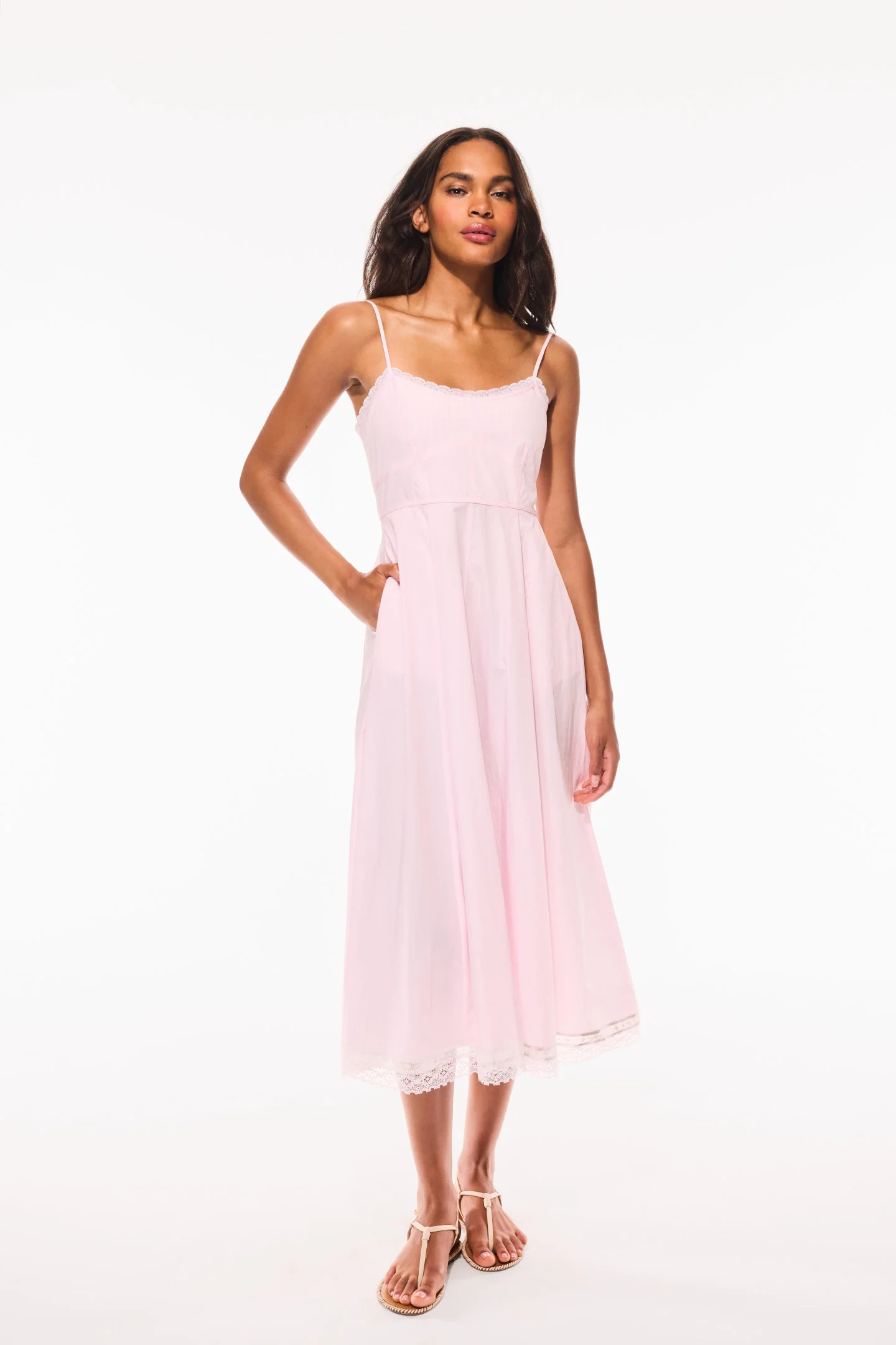 Sandara Cotton Pinstripe Midi Dress - Image 7