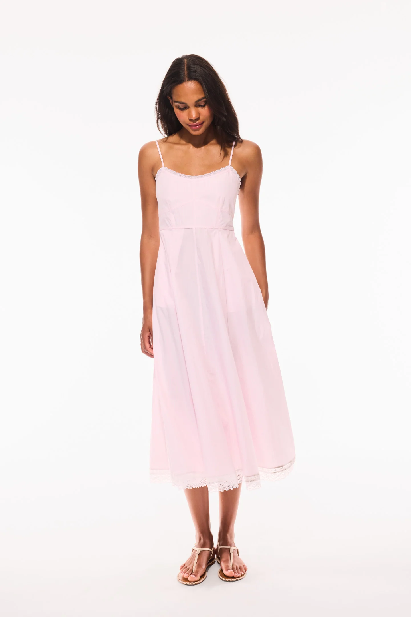 Sandara Cotton Pinstripe Midi Dress - Image 9