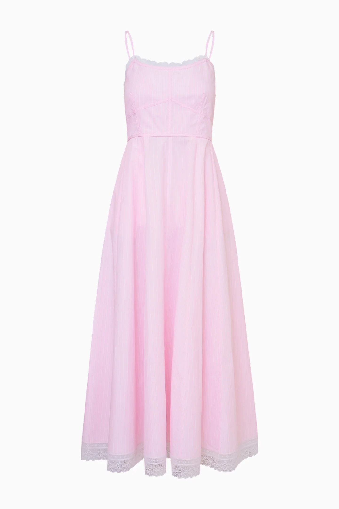 Sandara Cotton Pinstripe Midi Dress - Image 11