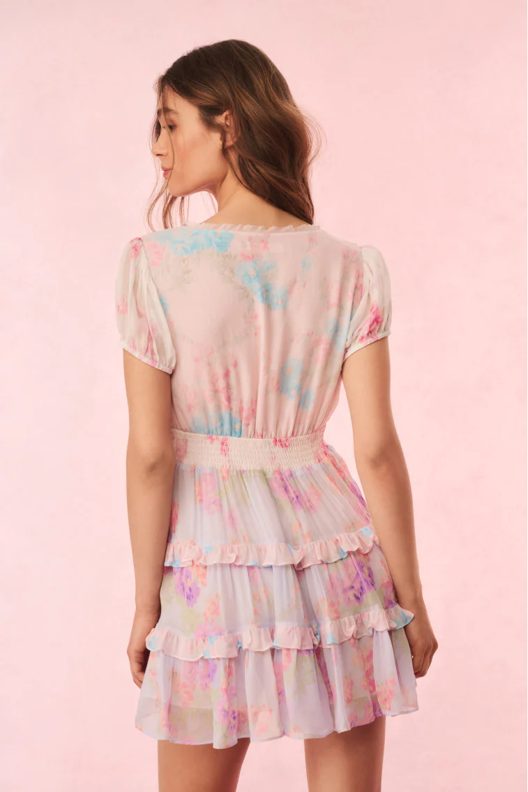 Spirea Floral Chiffon Mini Dress - Image 4