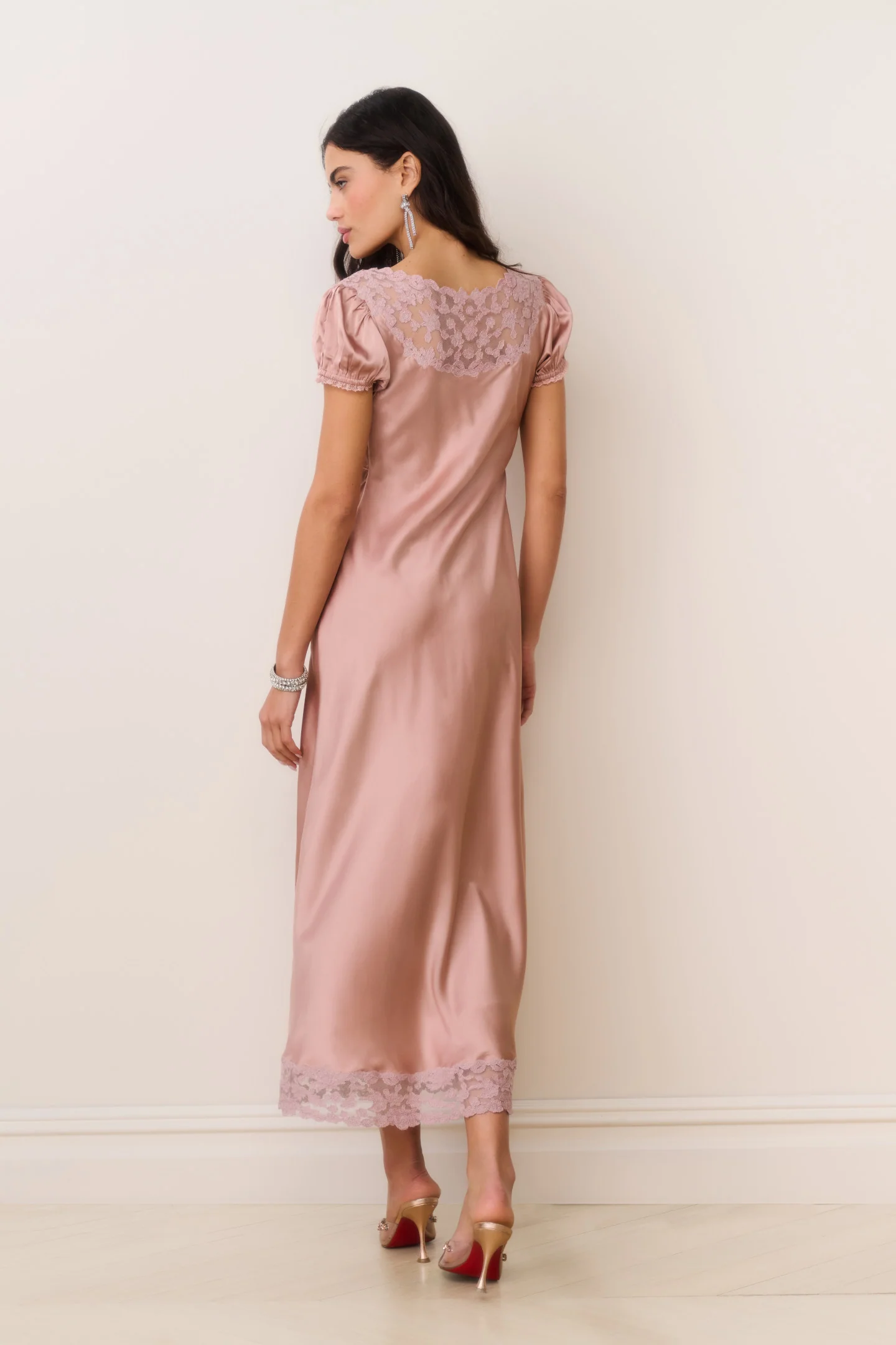 Taylis Satin Lace Maxi Dress - Image 9