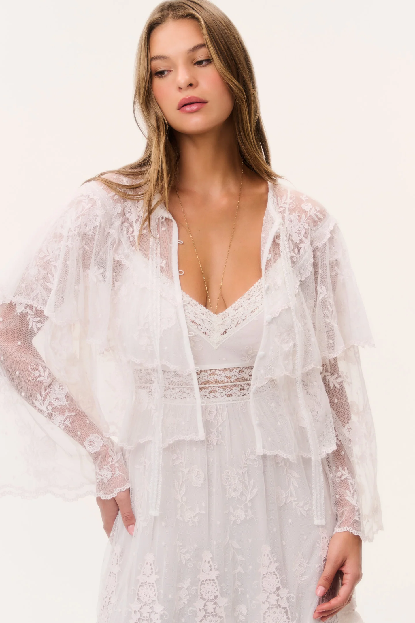Tourelle Sheer Lace Blouse - Image 2