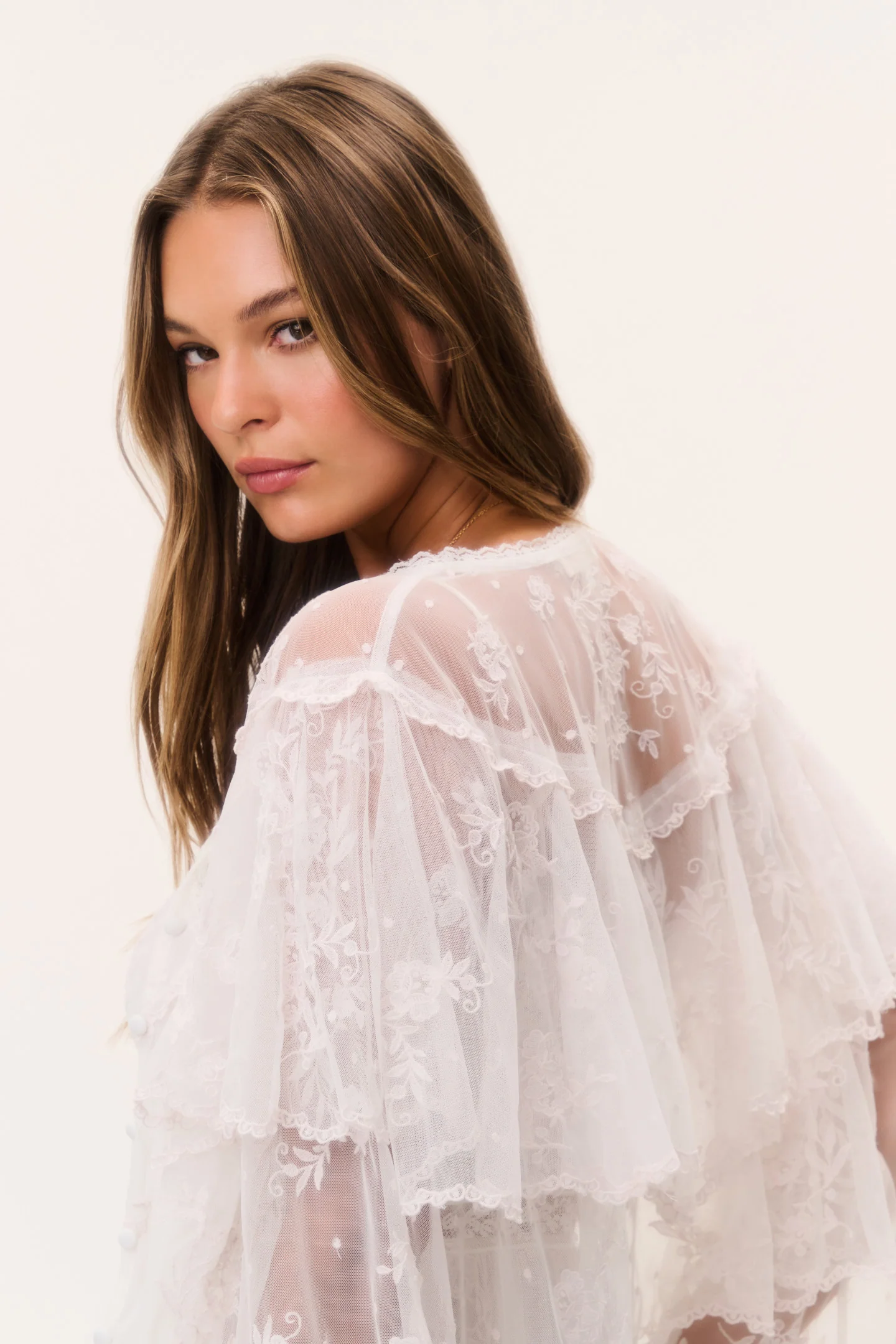 Tourelle Sheer Lace Blouse - Image 4