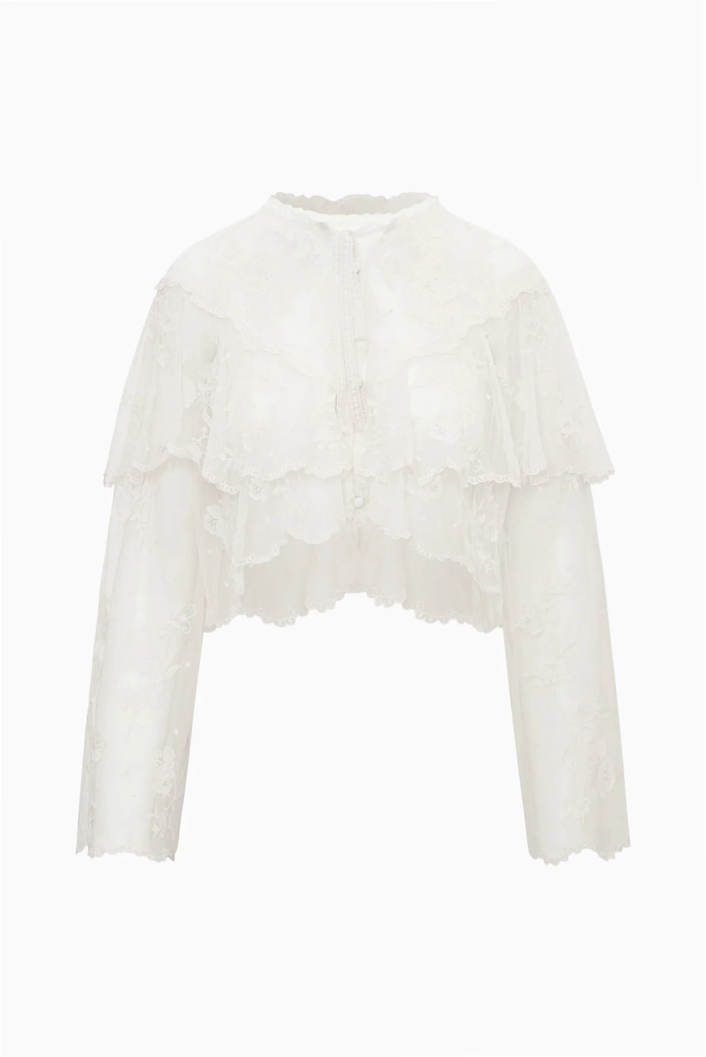 Tourelle Sheer Lace Blouse - Image 6