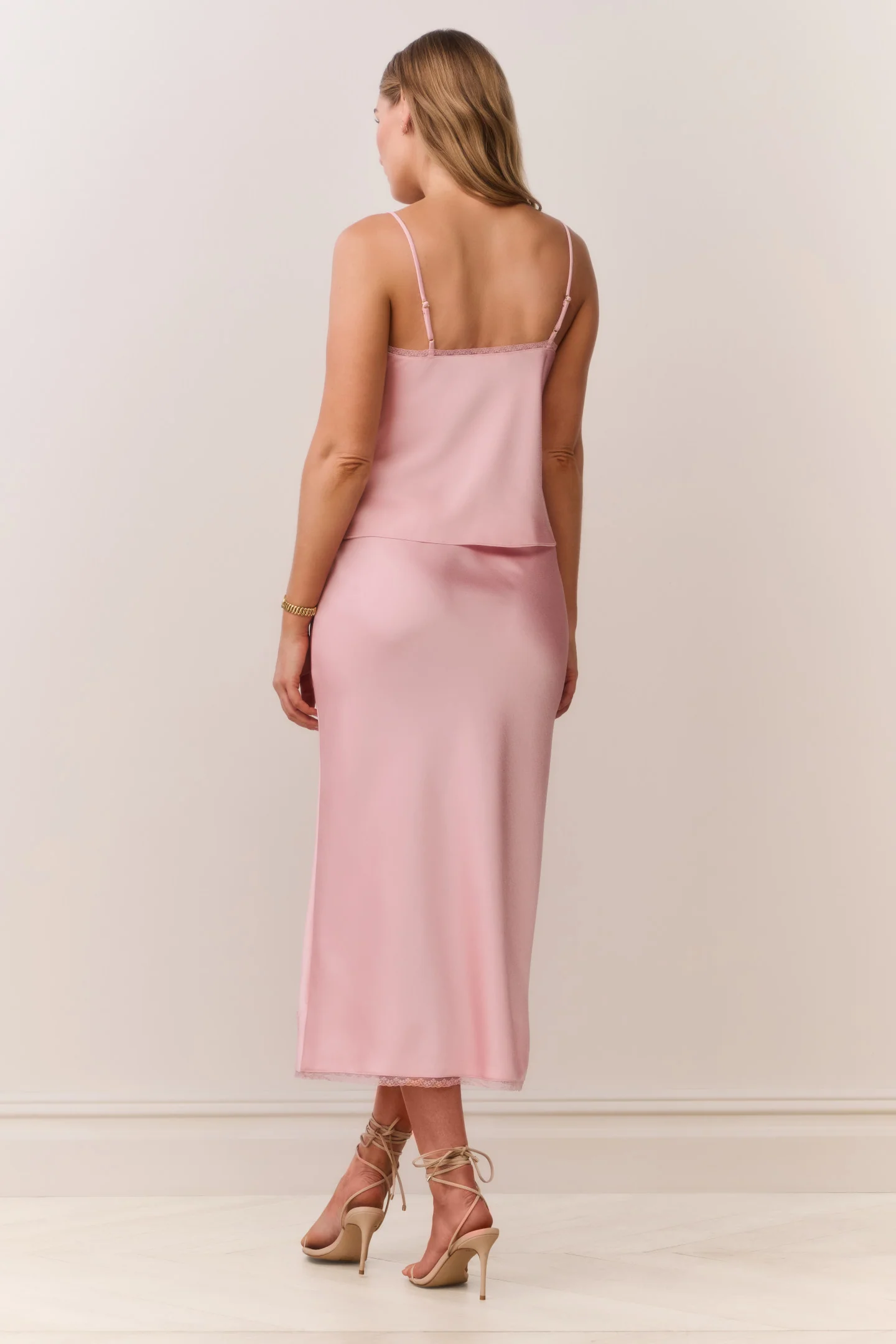 Vallis Lace Bow Satin Midi Skirt - Image 5