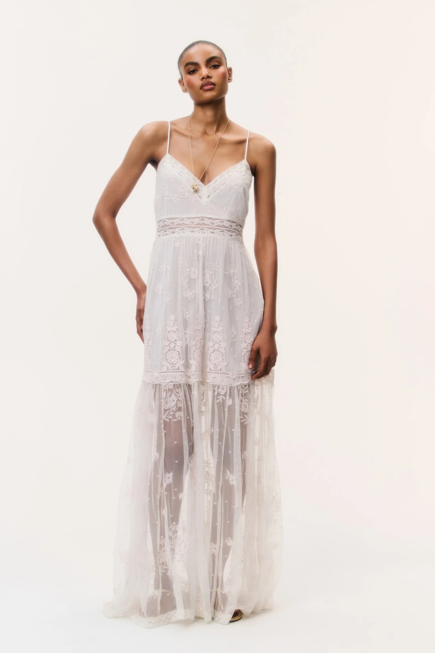 Valmy Embroidered Tulle Maxi Dress - Image 2