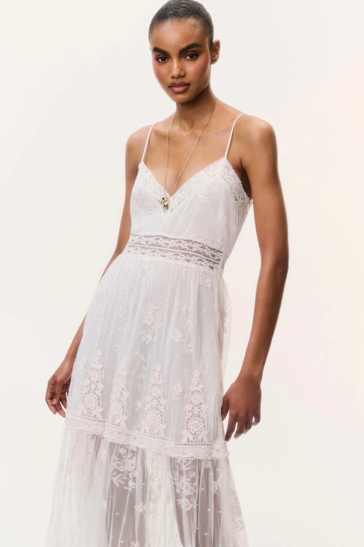Valmy Embroidered Tulle Maxi Dress - Image 4