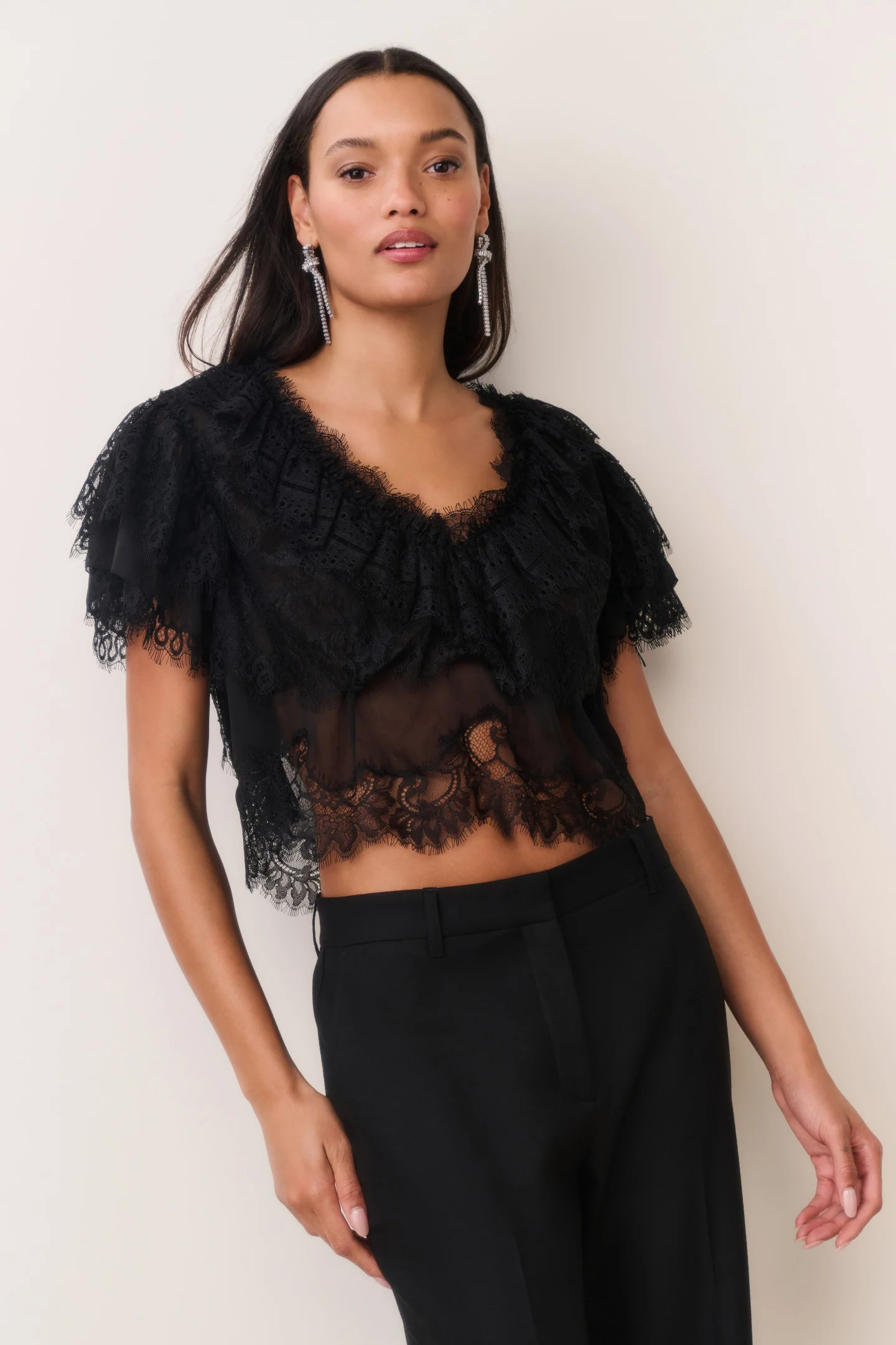 Vienne Lace Chiffon Top - Image 2