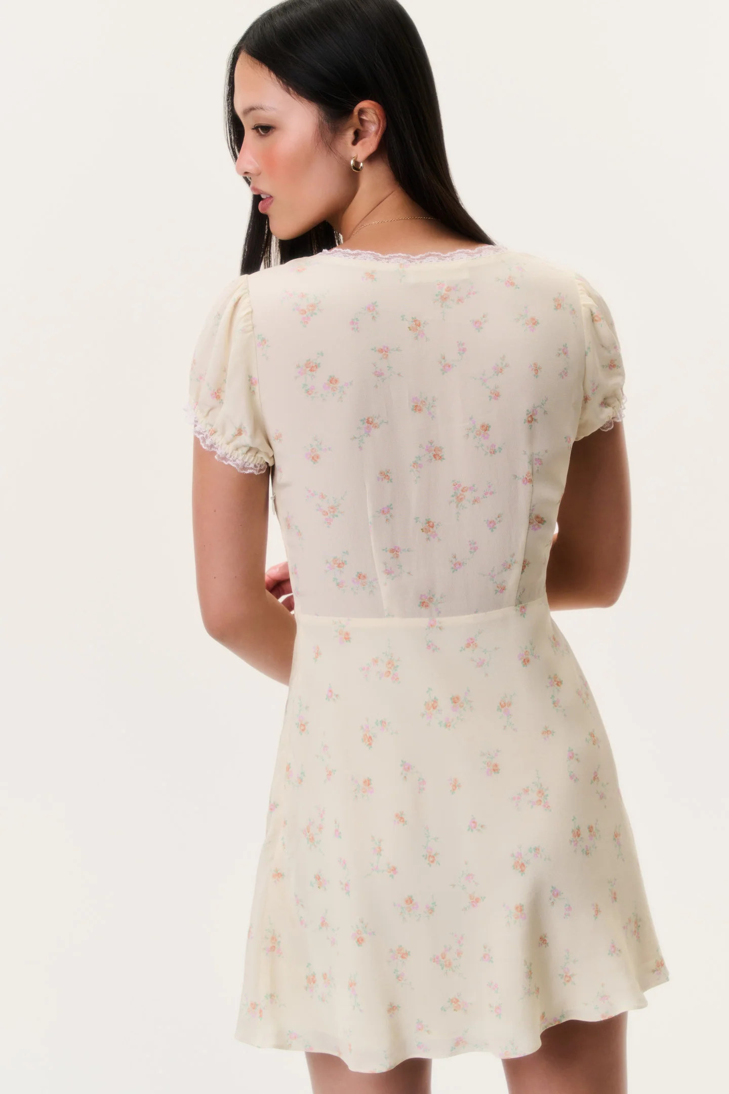 Yasmin Floral Lace-Trimmed Mini Dress - Image 4